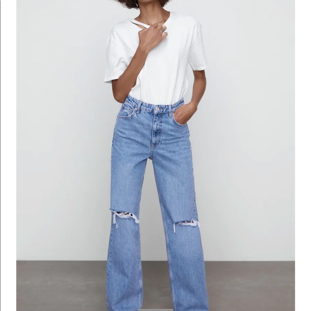 Zara high waisted wide leg jeans